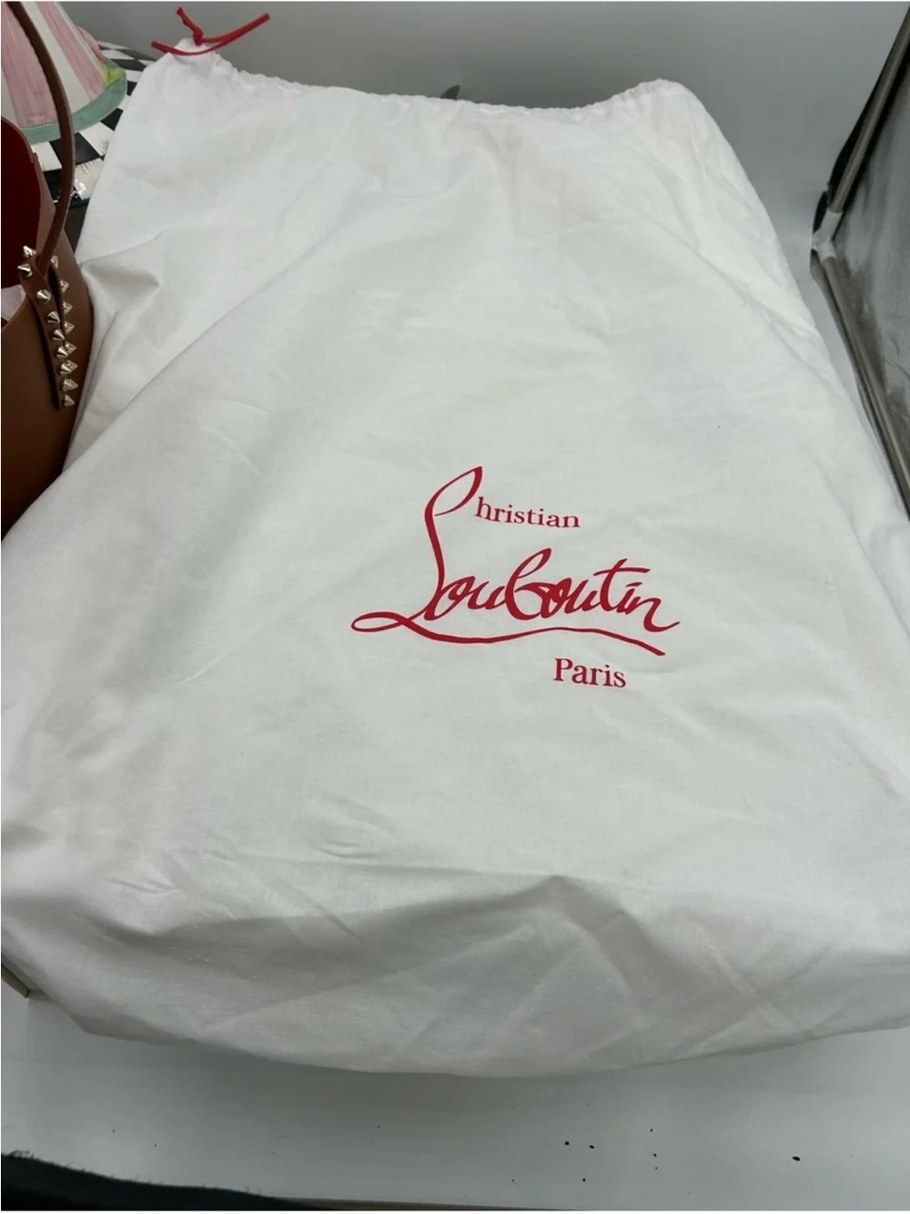 Christian Louboutin Cabata Brown Leather Tote with Red Interior - Picture 14 of 16